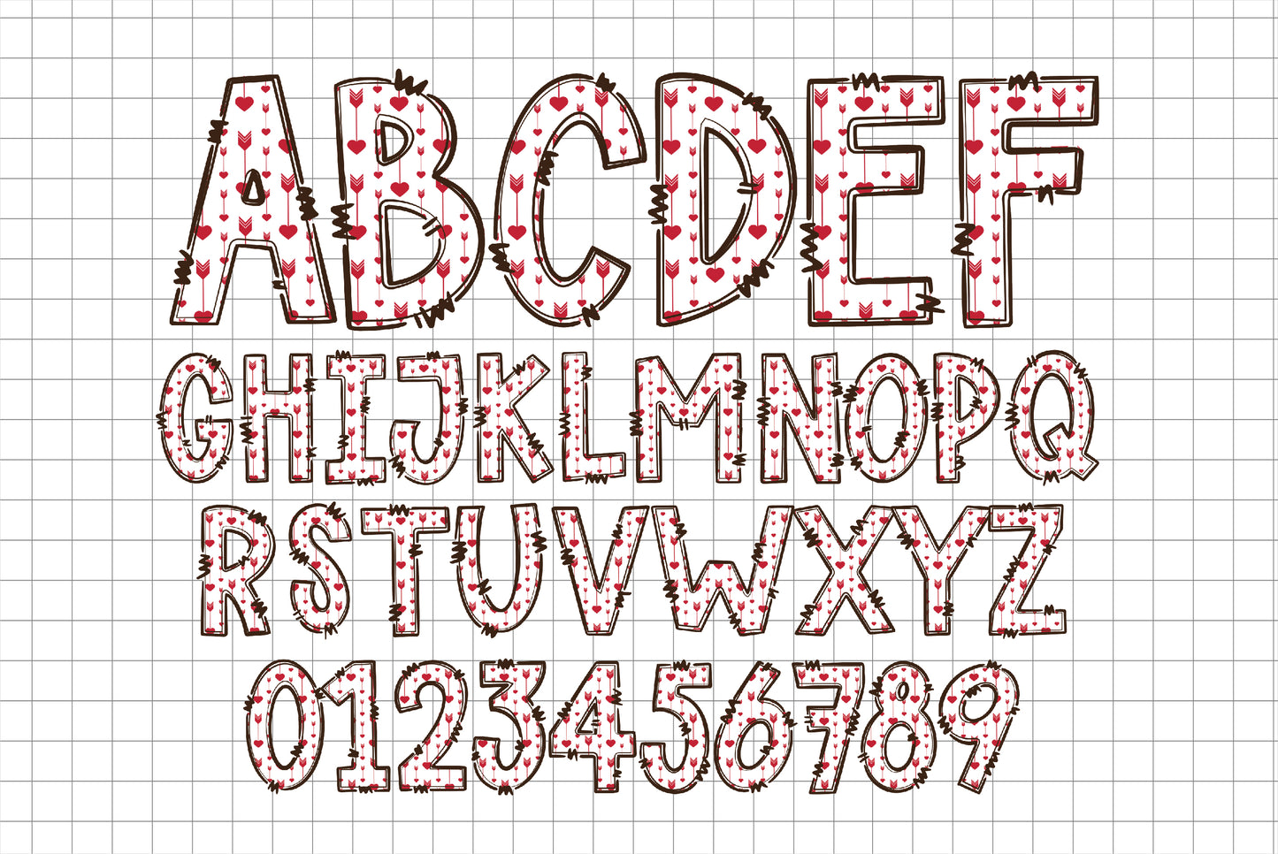 Valentine Alphabet PNG