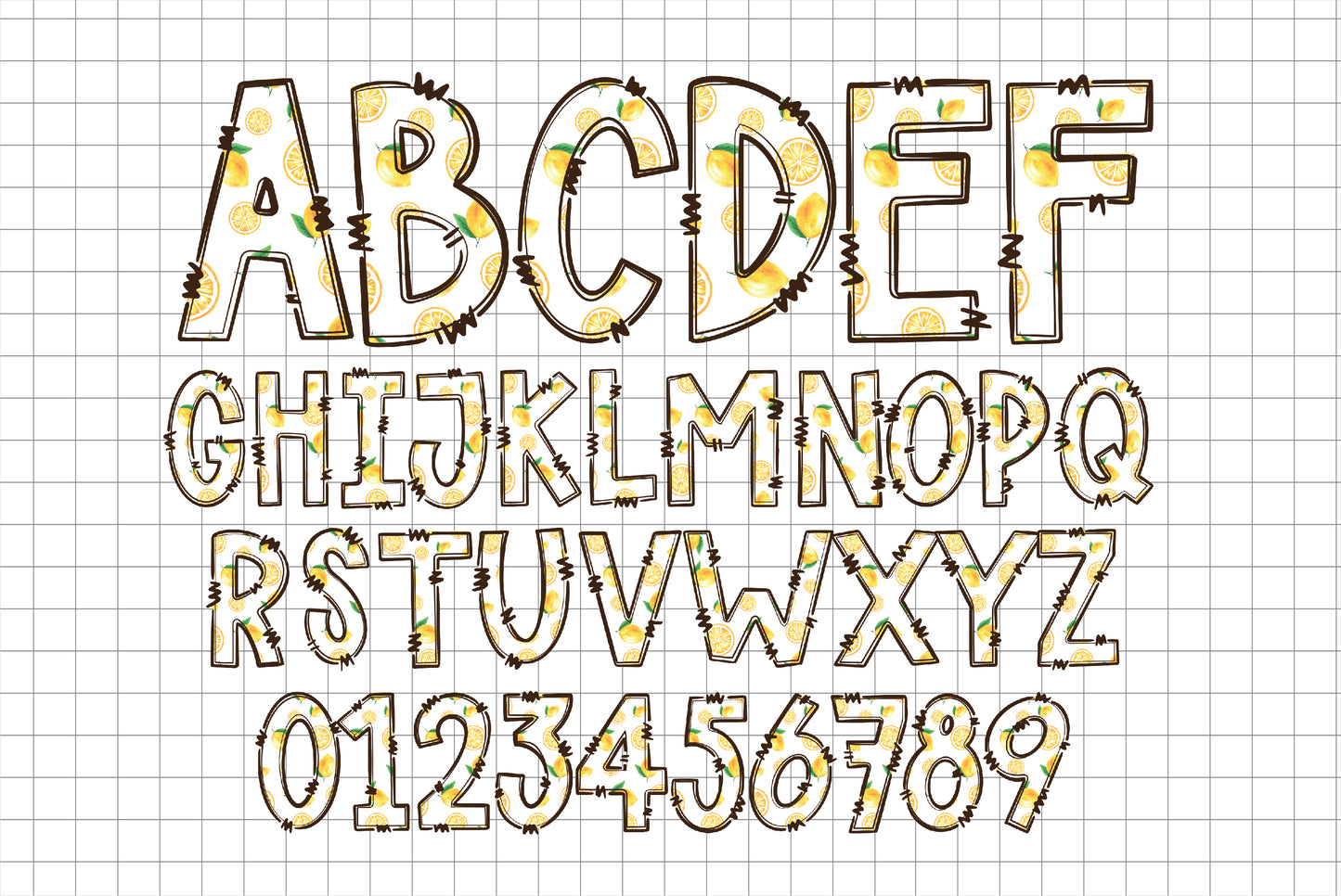 Lemon Alphabet Letters