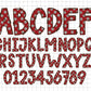 Maroon Grey Alphabet PNG Sublimation