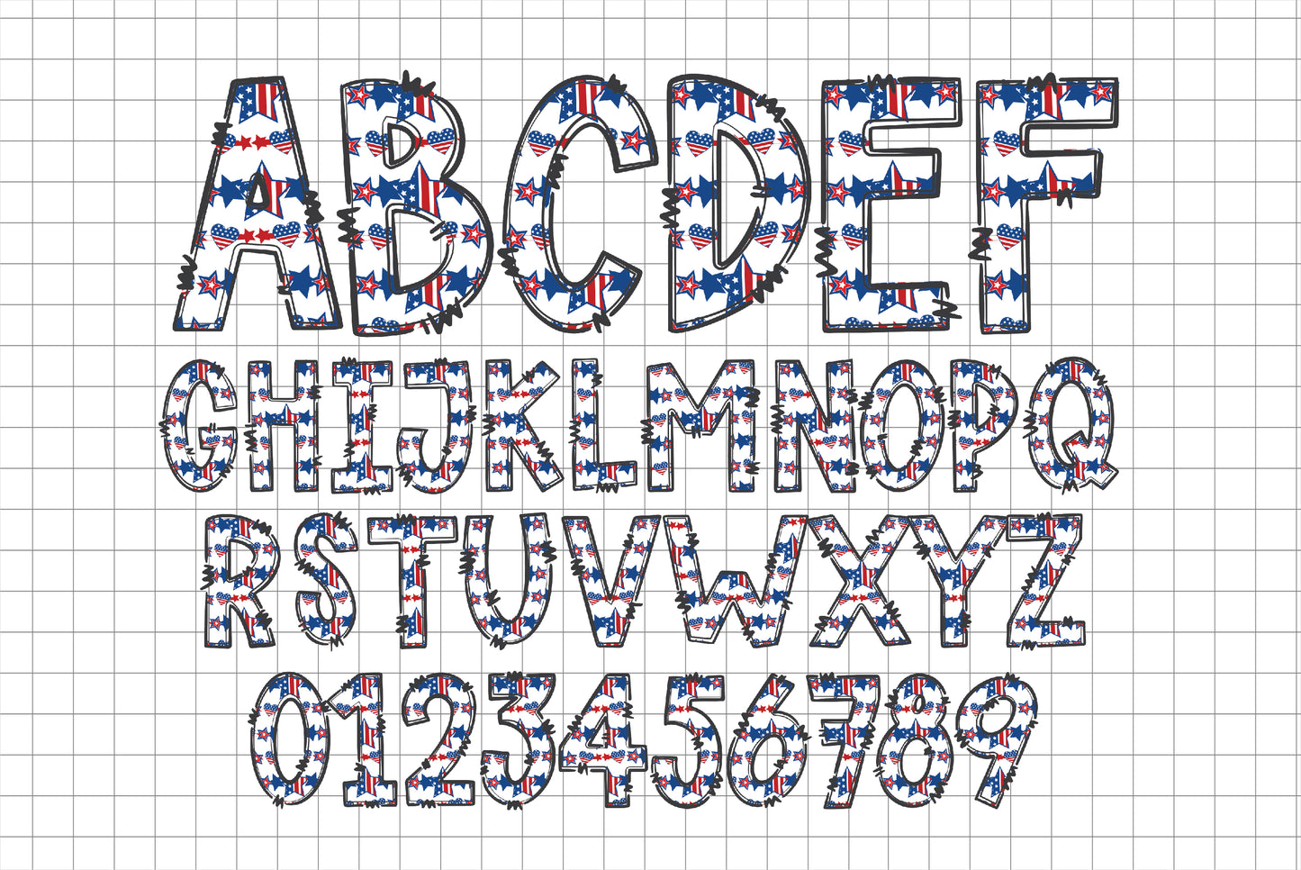 Patriotic Alphabet PNG