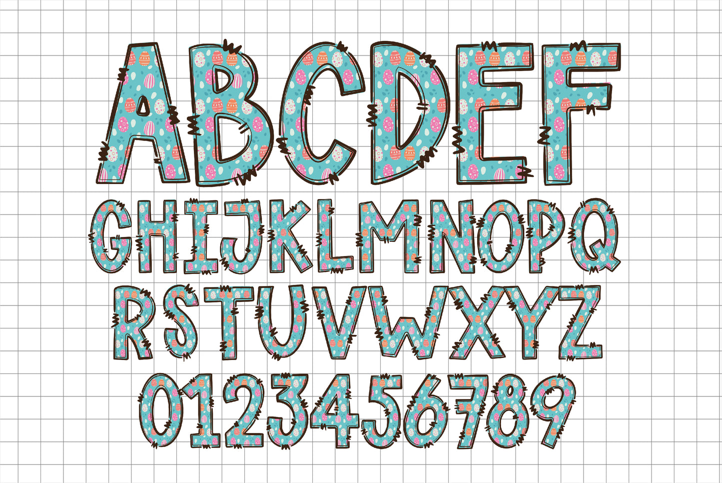 Easter Egg Alphabet PNG