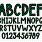 Green Black White Alphabet