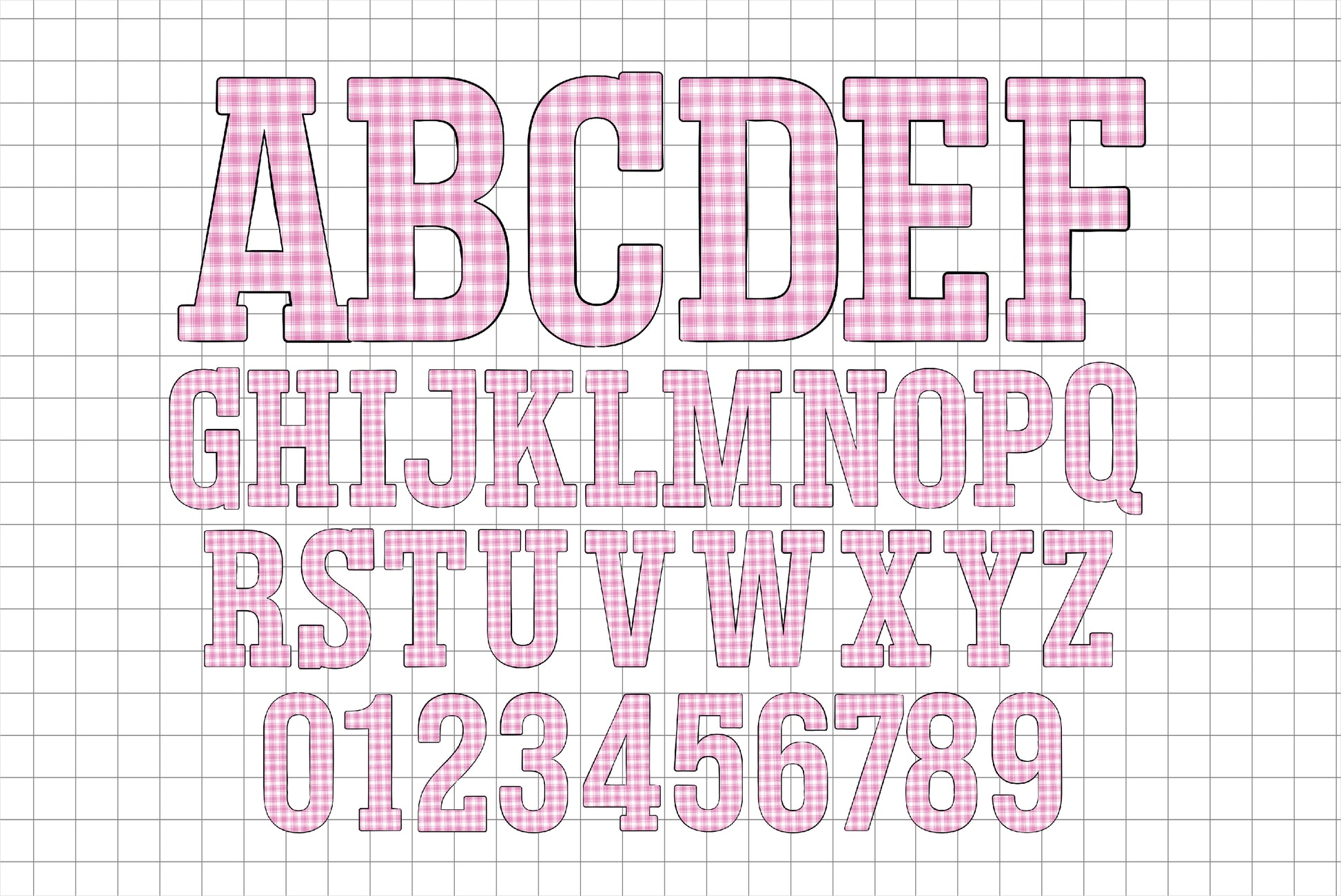 Pink Plaid Alphabet Letters