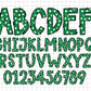 Green Black White Alphabet