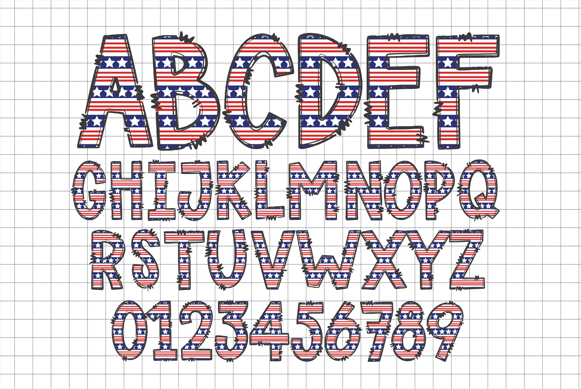 4th of July PNG Letters