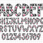 Black and Pink Valentines Alphabet Letters