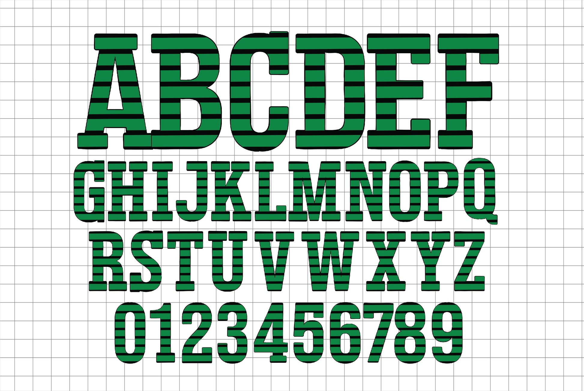 green black alphabet letters