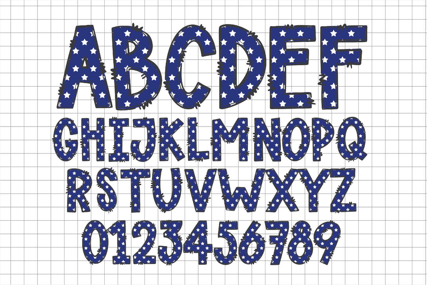 Stars and Stripes Alphabet Letters