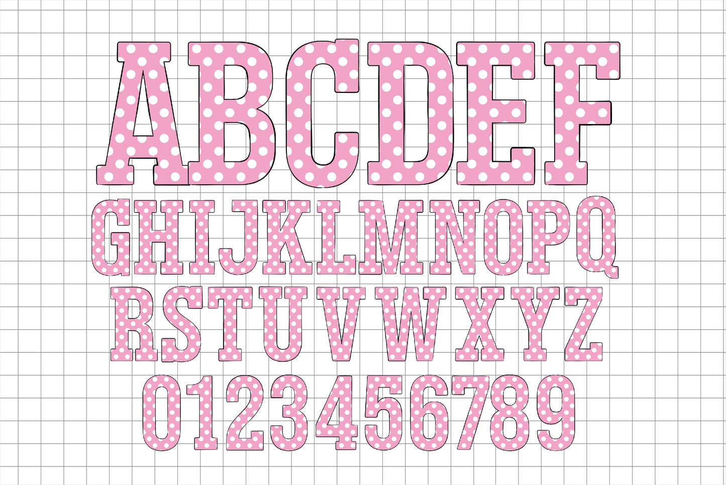 Pink Dot Letters PNG