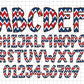 USA Flag Doodle Alphabet