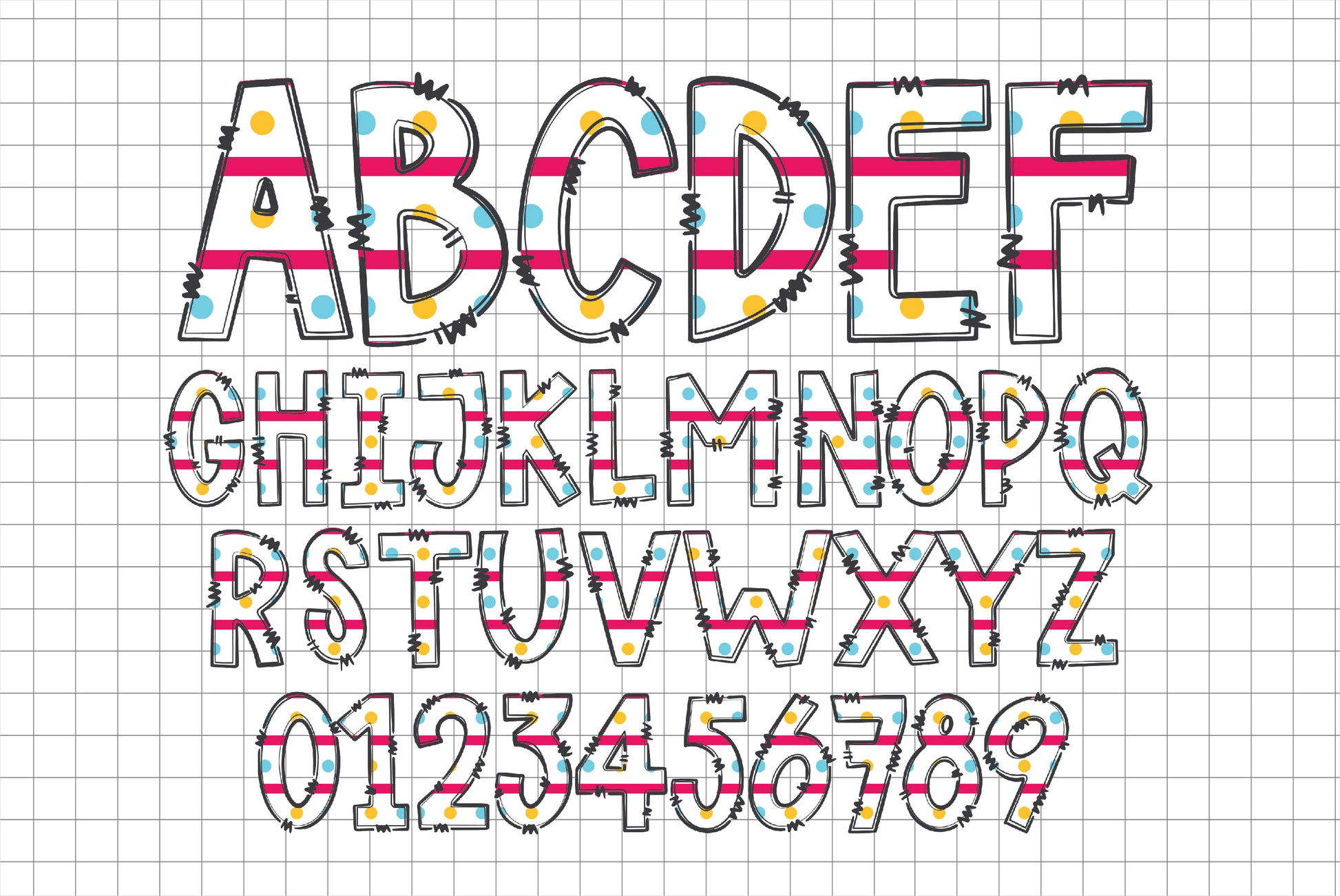 Summer Doodle Alphabet Letters