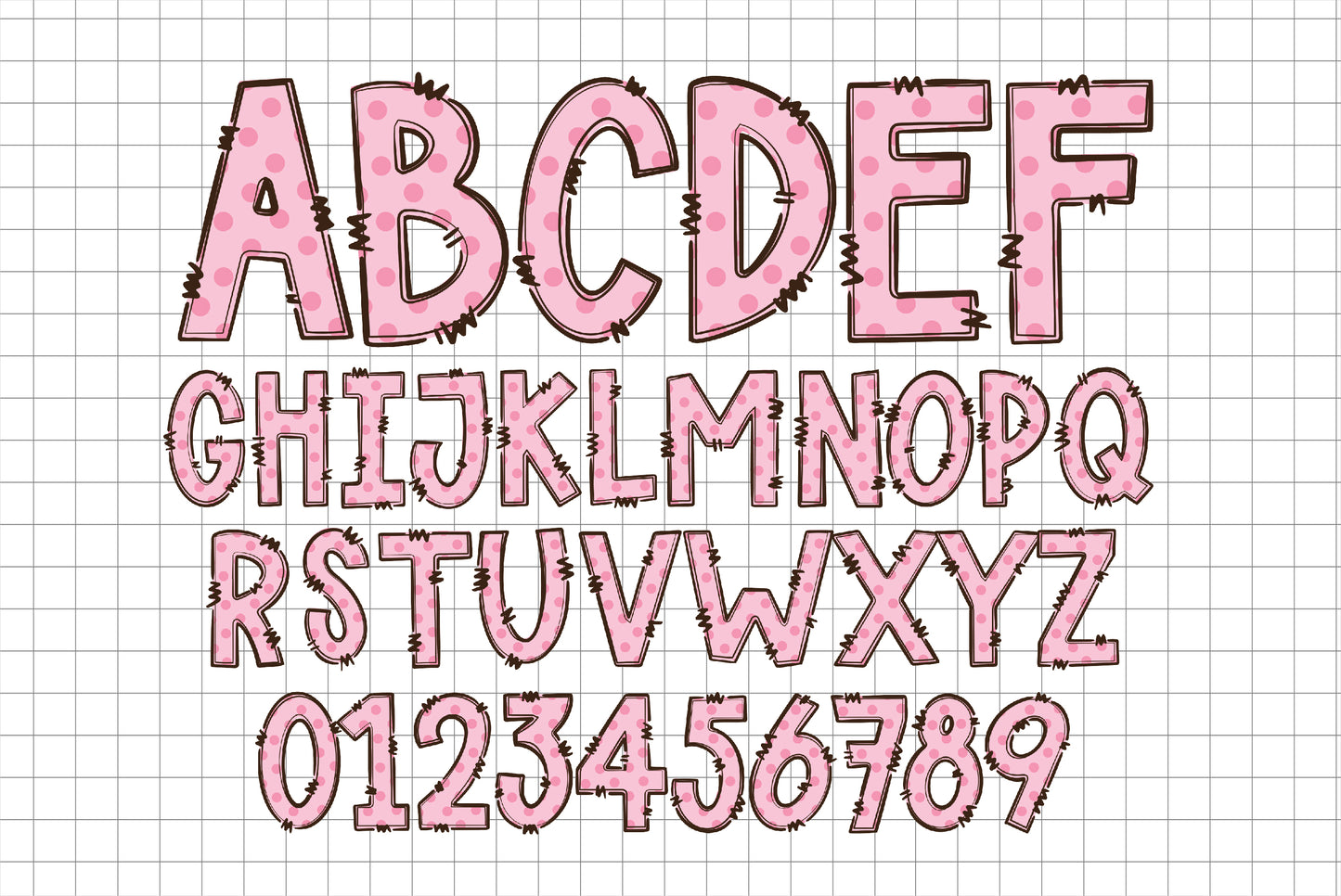 Pink Dot Letters & Numbers