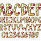 Fruit Doodle Alphabet Clipart