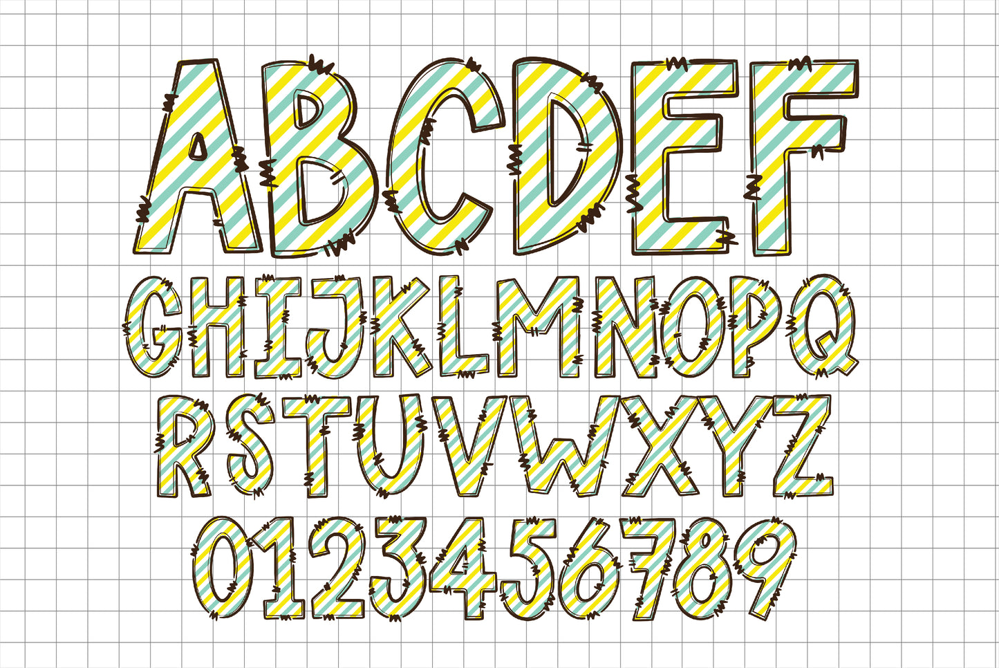 school doodle alphabet letters