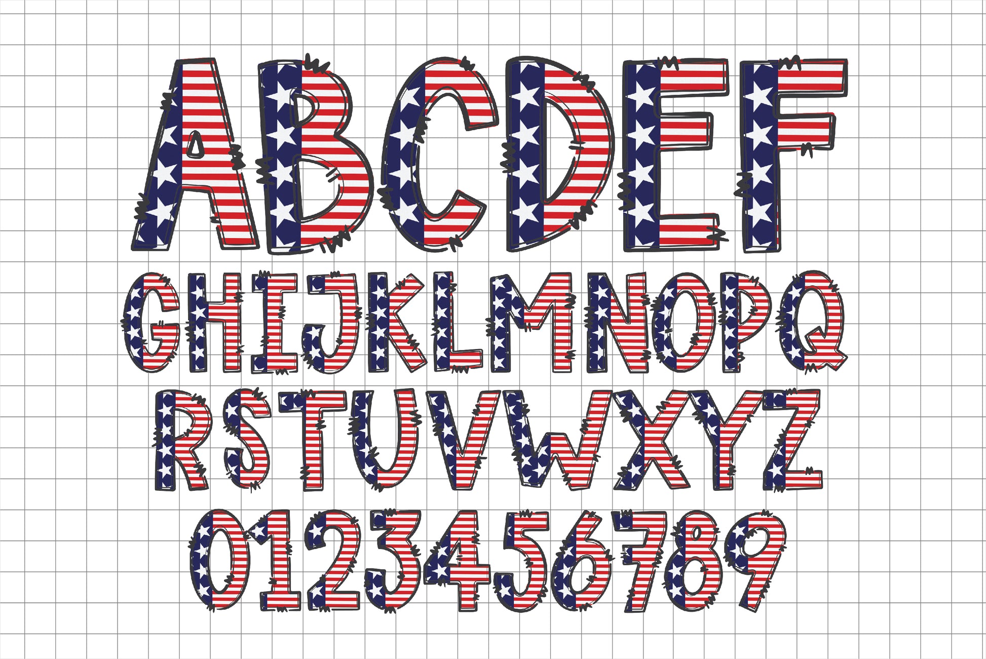 Patriotic Alphabet PNG