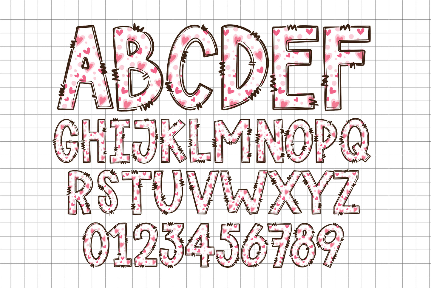 Heart Alphabet PNG