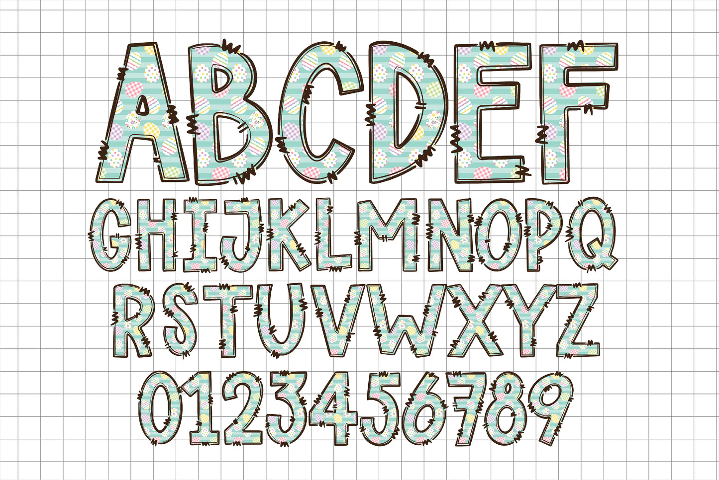 Easter Alphabet Letters PNG Bundle