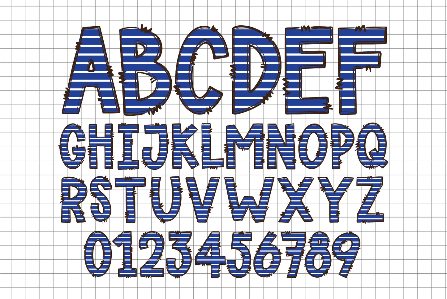 Blue Doodle Alphabet Letters