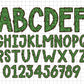 Green Glitter Alphabet PNG Sublimation