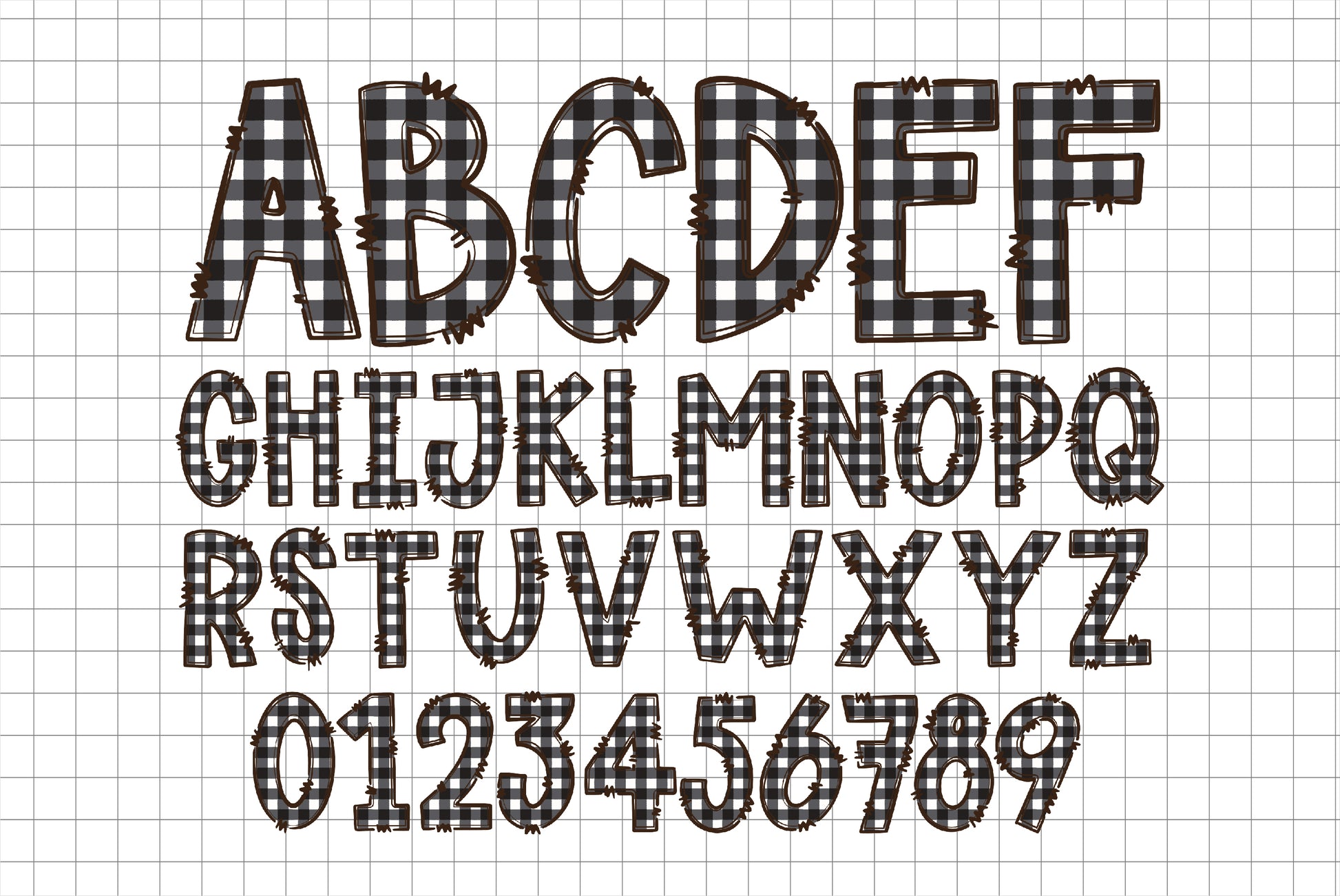 Checkered Alphabet Letters