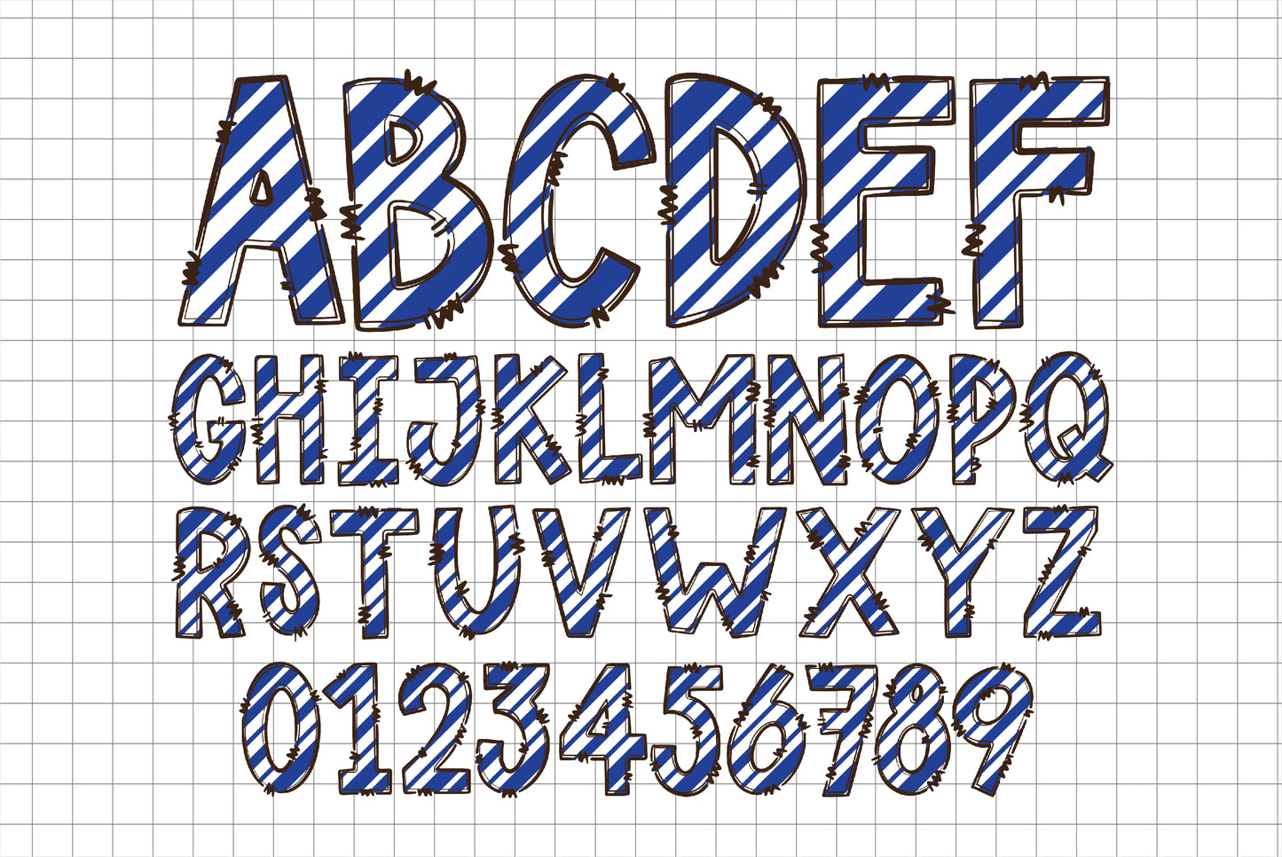 Blue White Alphabet Letters