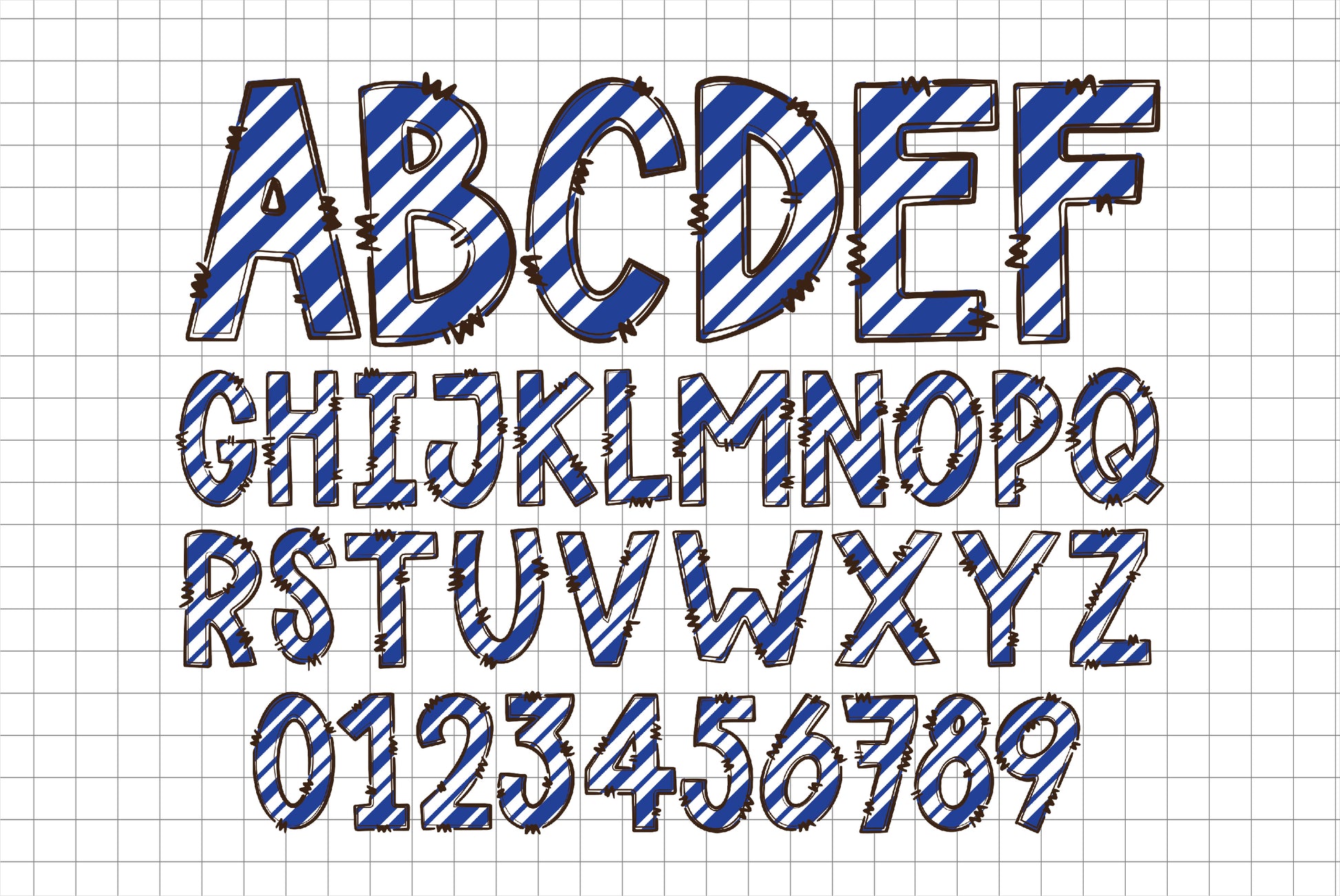 Blue White Alphabet Letters