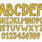 Yellow Glitter Alphabet PNG Sublimation