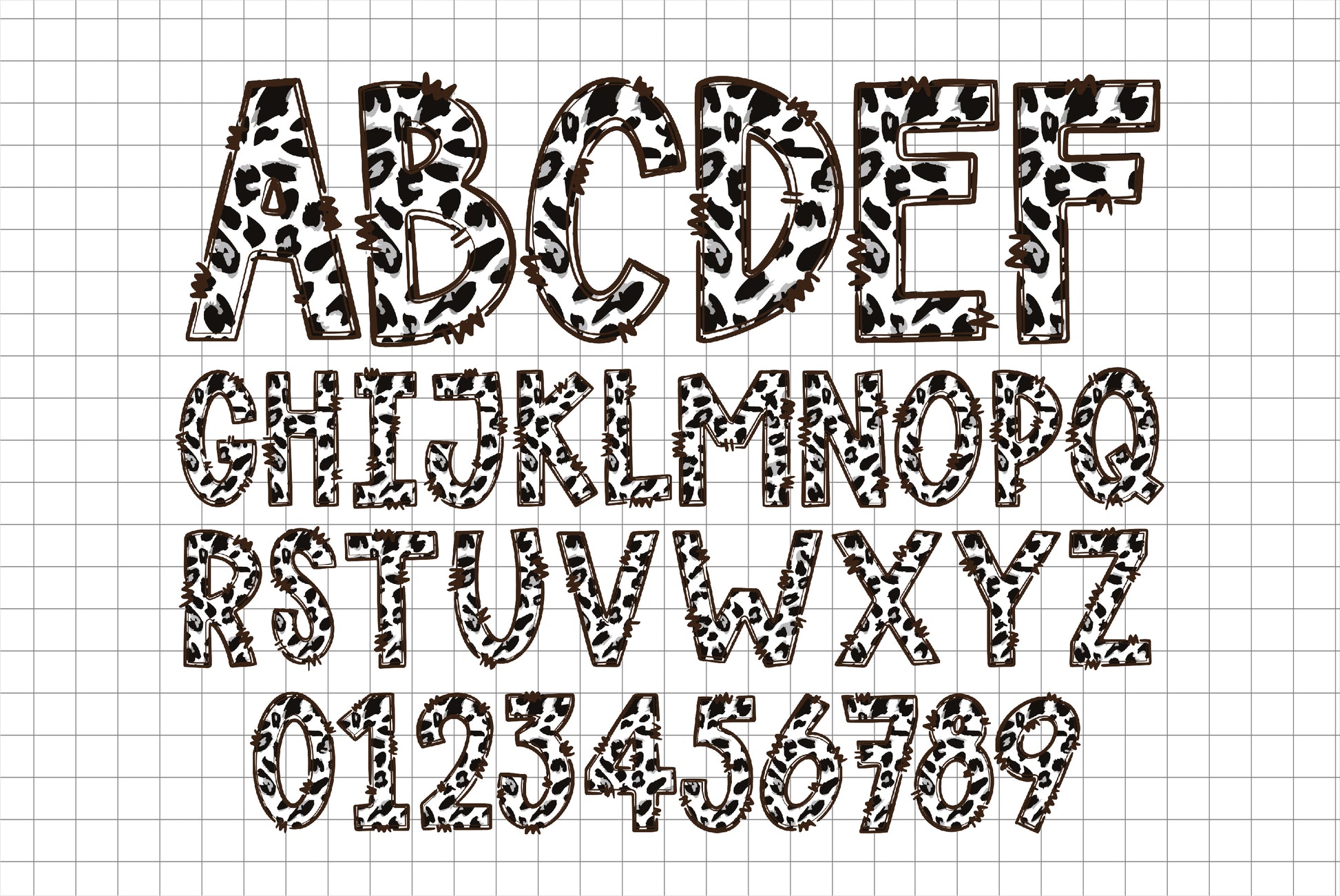 Safari Animal Print Doodle Letters