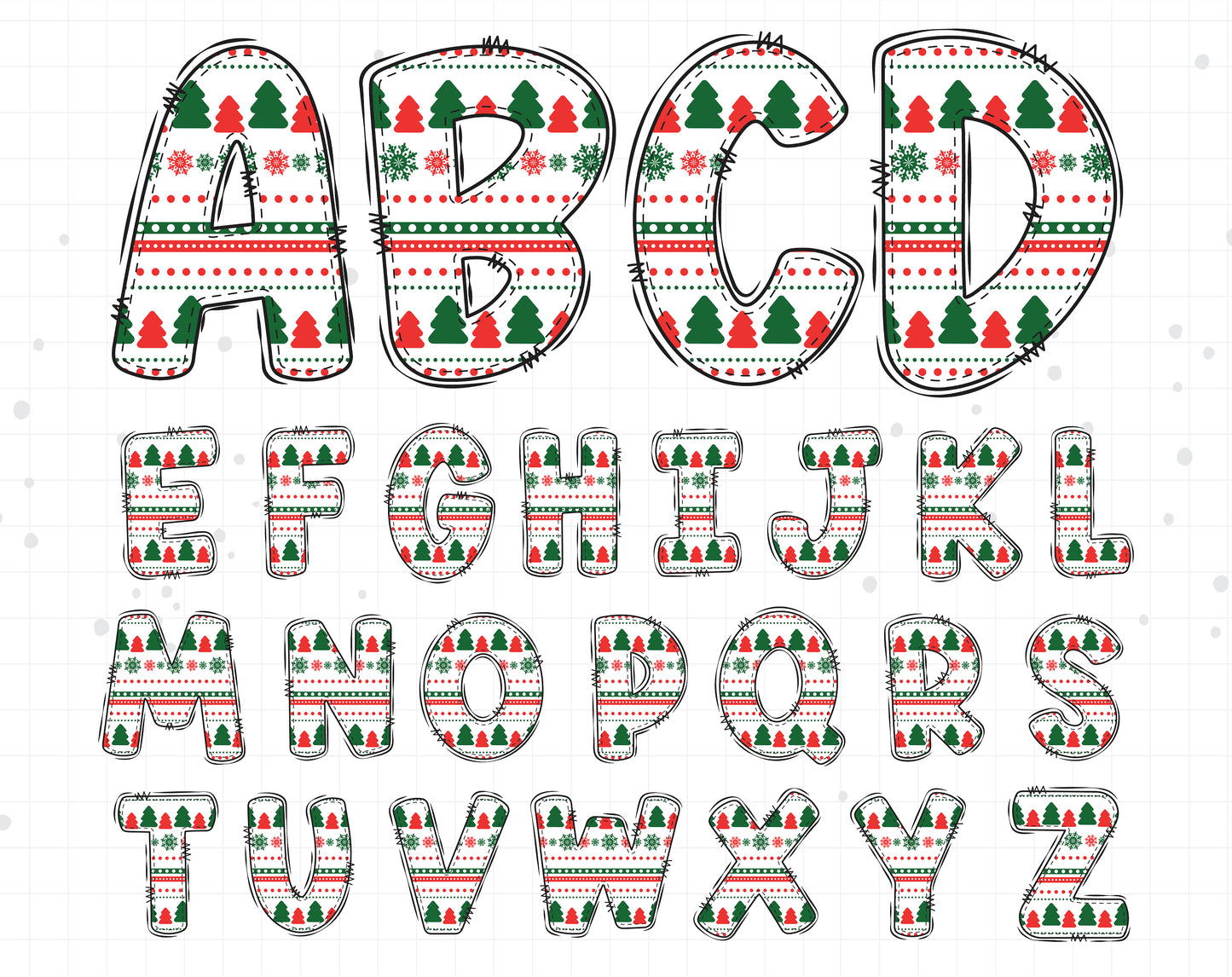 Christmas Doodle Letters