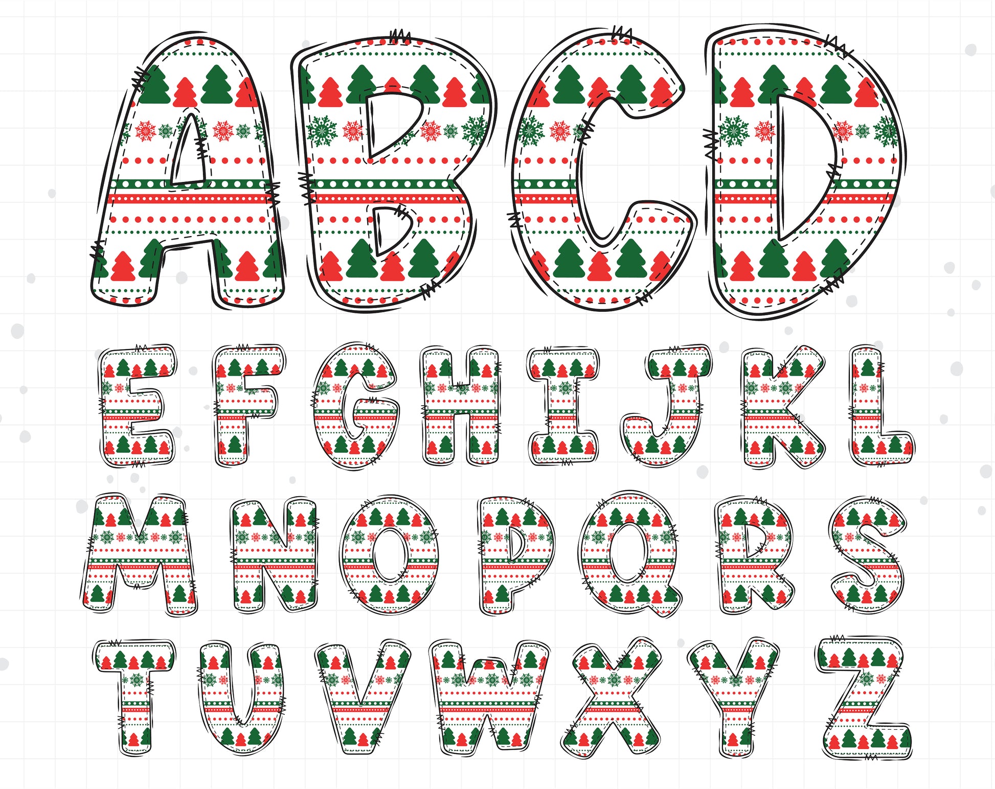 Christmas Doodle Letters