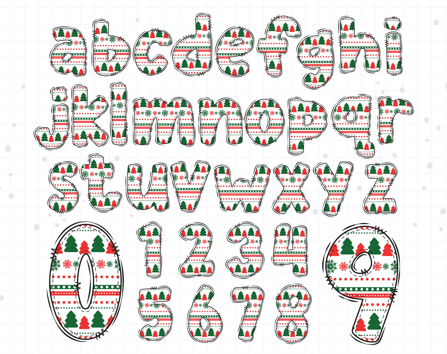 Christmas Doodle Letters