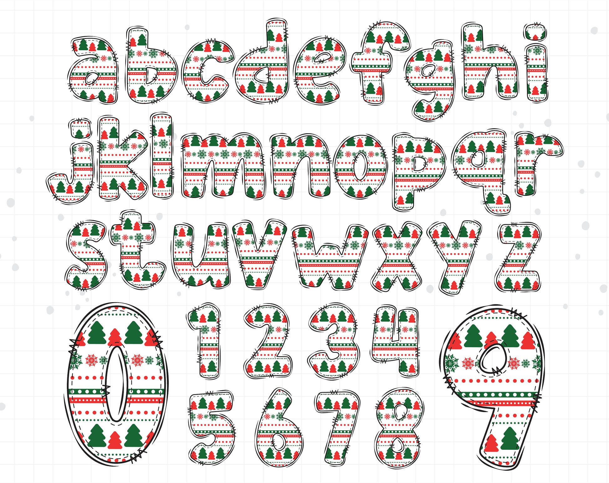 Christmas Doodle Letters