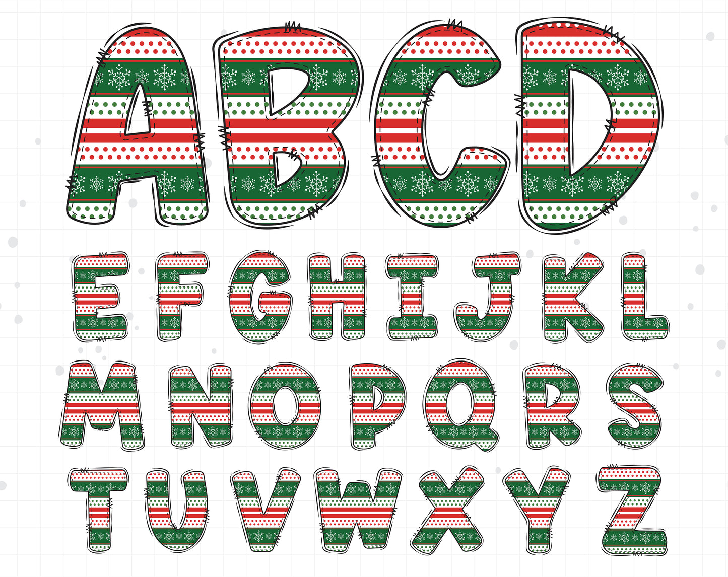 Christmas Doodle Letters