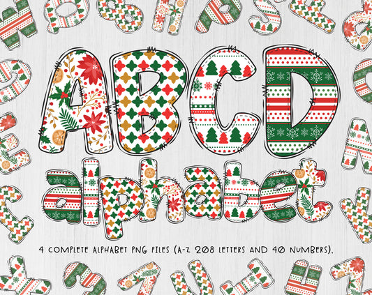 Christmas Doodle Letters