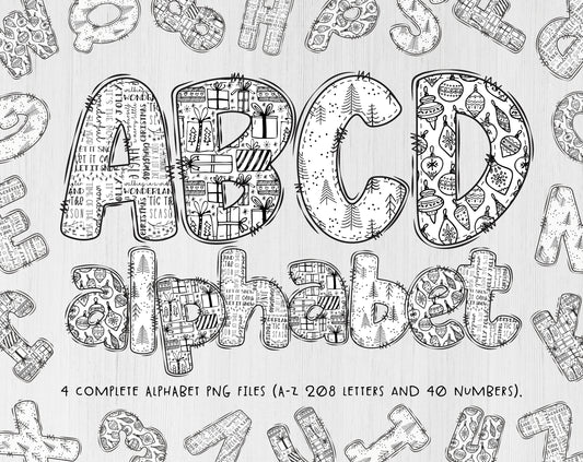 Christmas Doodle Alphabet