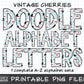 Vintage Cherries Alphabet Letters