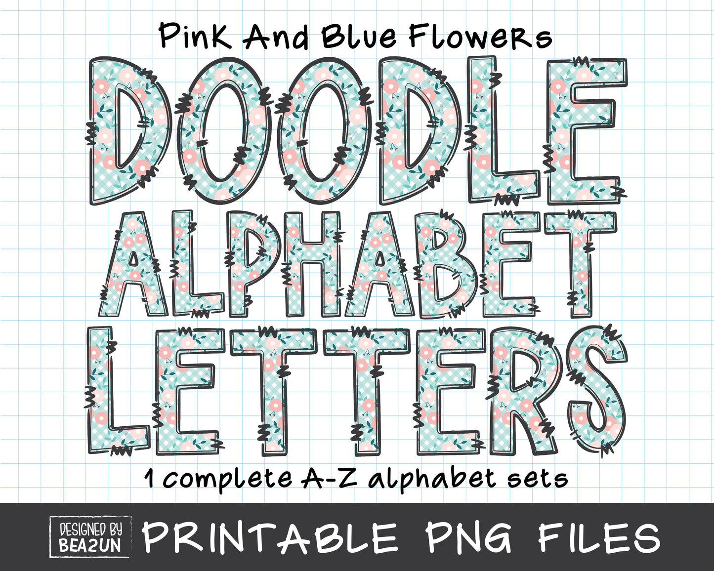 Floral Doodle Alphabet Letters