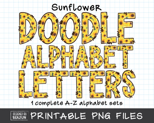 sunflower alphabet png sublimation