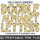 flower doodle letters clipart design