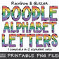 Rainbow Glitter Doodle Alphabet Letters