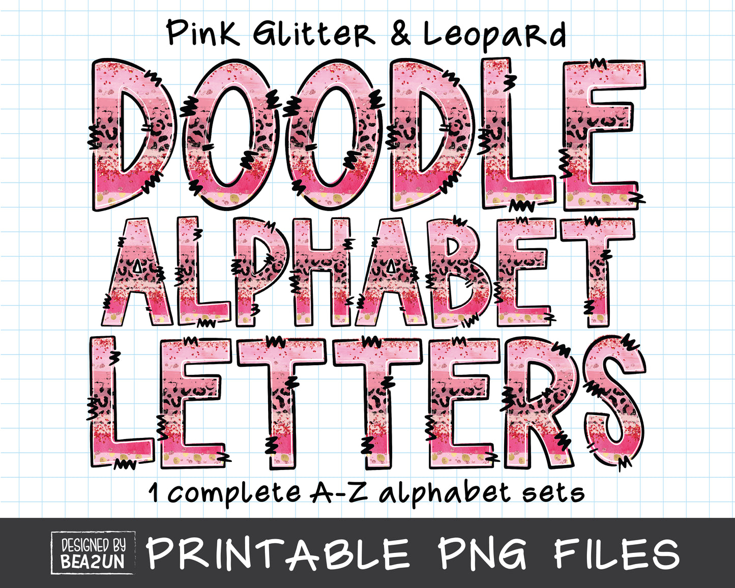 Leopard Alphabet PNG Sublimation