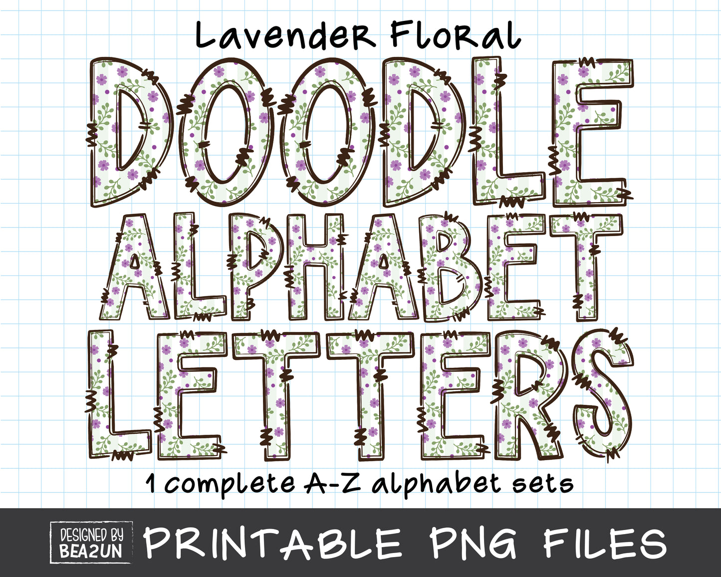 Lavender Floral Alphabet Letter