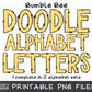 Bumble Bee Doodle Alphabet Letters