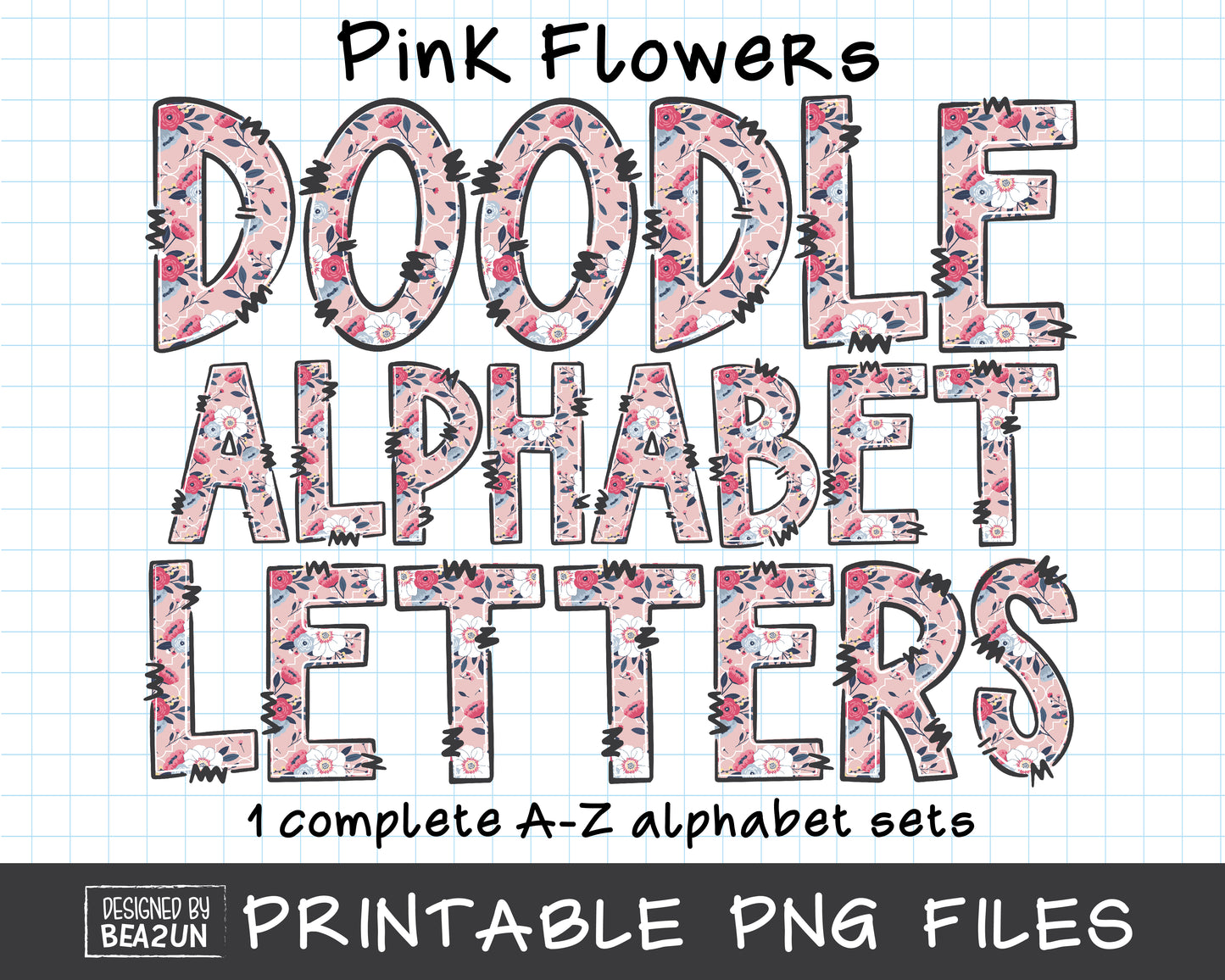 Flower Alphabet Sublimation