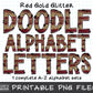 Red Gold Glitter Alphabet Letters