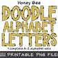 Honey Bee Alphabet PNG Sublimation