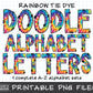 Rainbow Tie Dye Doodle Alphabet