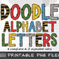 Glitter Doodle Alphabet Letters