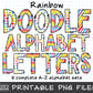 Rainbow Doodle Alphabet Letters Bundle