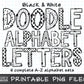 Black and White Doodle Letters Bundle